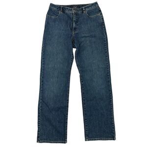 Indigo Palms Women's Straight Leg Denim Blue Jeans Size 8S 100% Cotton Med Wash